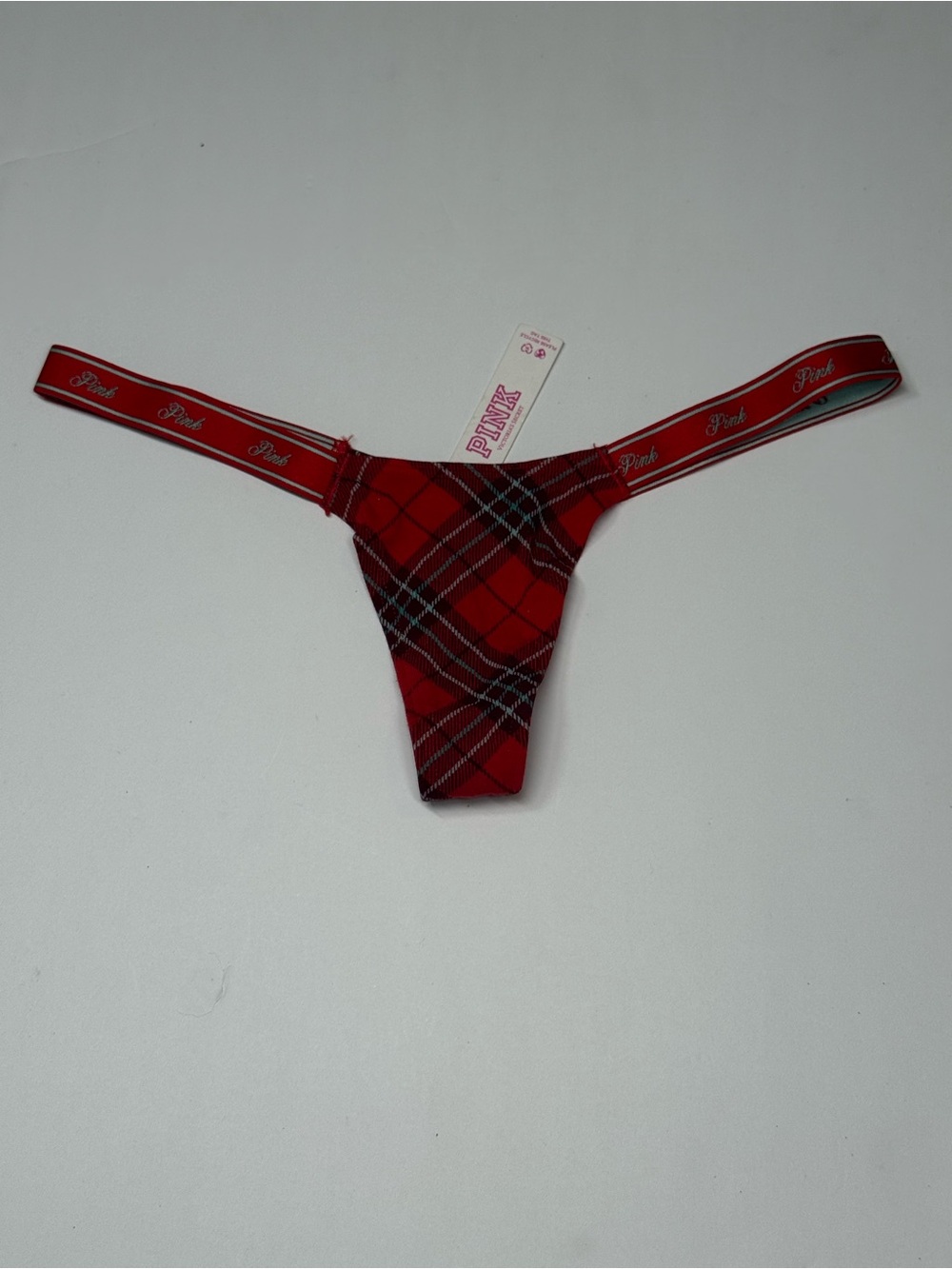 PINK Victoria’s Secret Plaid Thong